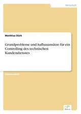 Grundprobleme und Aufbauansätze für ein Controlling des technischen Kundendienstes