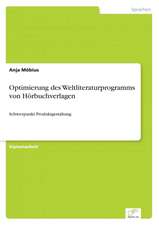 Optimierung Des Weltliteraturprogramms Von Horbuchverlagen: Legal & Economical Aspects