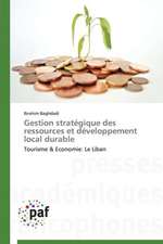 Gestion stratégique des ressources et développement local durable