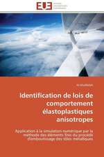 Identification de Lois de Comportement Elastoplastiques Anisotropes: Stabilite Et Diagnostic