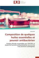 Composition de Quelques Huiles Essentielles Et Pouvoir Antibacterien