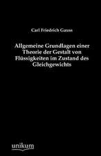 Allgemeine Grundlagen einer Theorie der Gestalt von Flüssigkeiten im Zustand des Gleichgewichts