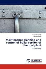 Maintenance planning and control of boiler section of thermal plant