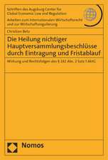 Die Heilung nichtiger Hauptversammlungsbeschlüsse durch Eintragung und Fristablauf