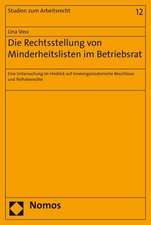 Die Rechtsstellung Von Minderheitslisten Im Betriebsrat: Eine Untersuchung Im Hinblick Auf Innerorganisatorische Beschlusse Und Teilhaberechte