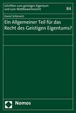 Ein Allgemeiner Teil für das Recht des Geistigen Eigentums?