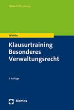 Klausurtraining Besonderes Verwaltungsrecht