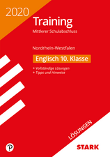 Lösungen zu Training Mittlerer Schulabschluss 2020 - Englisch - NRW