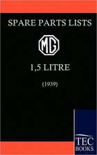 Spare Parts List for the MG 1 1/2 Litre (1939)