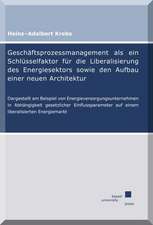 Geschäftsprozessmanagement als ein Schlüsselfaktor für die Liberalisierung des Energiesektors sowie den Aufbau einer neuen Architektur