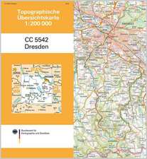 Topographische Übersichtskarte CC5542 Dresden 1 : 200 000