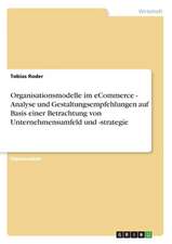 Organisationsmodelle im eCommerce - Analyse und Gestaltungsempfehlungen auf Basis einer Betrachtung von Unternehmensumfeld und -strategie