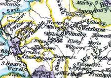 Historische Karte: DEUTSCHLAND zur Zeit der Hohenstaufen und bis 1273 (Plano)