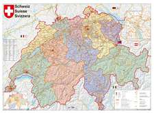 Schweiz Postleitzahlen 1 : 400 000. Wandkarte laminiert Poster