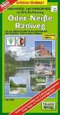Radwander- und Wanderkarte mit Zick-Zack-Faltung Oder-Neiße-Radweg 1:60 000