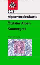 DAV Alpenvereinskarte 30/3 Ötztaler Alpen Kaunergrat 1 : 25 000