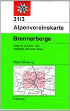 DAV Alpenvereinskarte 31/3 Brennerberge 1 : 50 000 Wegmarkierungen