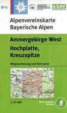 DAV Alpenvereinskarte Bayerische Alpen 06 Ammergebirge West, Hochplatte, Kreuzspitze 1:25.000. Wanderkarte