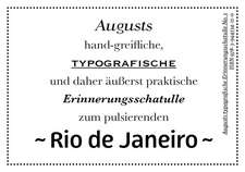 Augusts Erinnerungsschatulle Rio de Janeiro