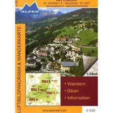 Alpendorf - St. Johann i.P. - St. Veit - Goldegg - Schwarzach - Bischofshofen 1 : 35 000 Luftbildpanorama & Wanderkarte