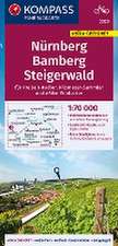 KOMPASS Fahrradkarte Nürnberg, Bamberg, Steigerwald 1:70.000, FK 3328