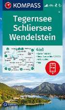 KOMPASS Wanderkarte 8 Tegernsee, Schliersee, Wendelstein 1:50.000