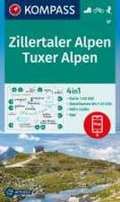 KOMPASS Wanderkarte 37 Zillertaler Alpen, Tuxer Alpen 1:50.000