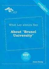 What Lay Abouts Say about Brunel University