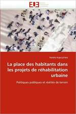 La Place Des Habitants Dans Les Projets de Rehabilitation Urbaine: Du Savoir de Reference Au Savoir Appris