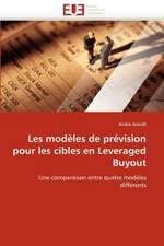 Les Modeles de Prevision Pour Les Cibles En Leveraged Buyout