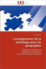 L''enseignement de la statistique pour les géographes