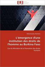 L¿émergence d'une institution des droits de l'homme au Burkina Faso