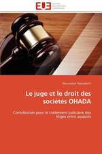 Le Juge Et Le Droit Des Societes Ohada