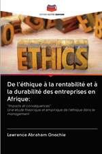 De l'éthique à la rentabilité et à la durabilité des entreprises en Afrique: