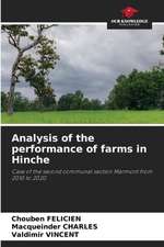 Analysis of the performance of farms in Hinche