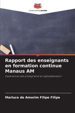 Rapport des enseignants en formation continue Manaus AM