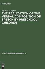 The Realization of the Verbal Composition of Speech by Preschool Children