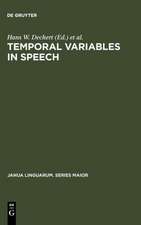 Temporal Variables in Speech: Studies in Honour of Frieda Goldman-Eisler