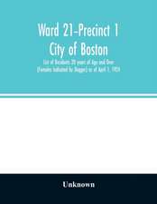 Ward 21-Precinct 1; City of Boston; List of Residents 20 years of Age and Over (Females Indicated by Dagger) as of April 1, 1924