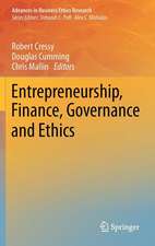 Entrepreneurship, Finance, Governance and Ethics