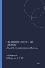 The Research Mission of the University: Policy Reforms and Institutional Response