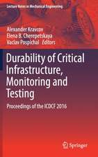 Durability of Critical Infrastructure, Monitoring and Testing: Proceedings of the ICDCF 2016