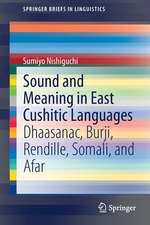 Sound and Meaning in East Cushitic Languages