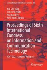 Proceedings of Sixth International Congress on Information and Communication Technology: ICICT 2021, London, Volume 1