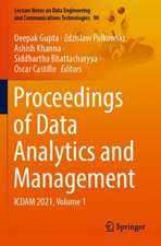 Proceedings of Data Analytics and Management : ICDAM 2021, Volume 1