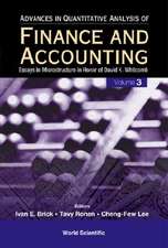 Advances in Quantitative Analysis of Finance and Accounting, Volume 3: Essays in Microstructure in Honor of David K Whitcomb